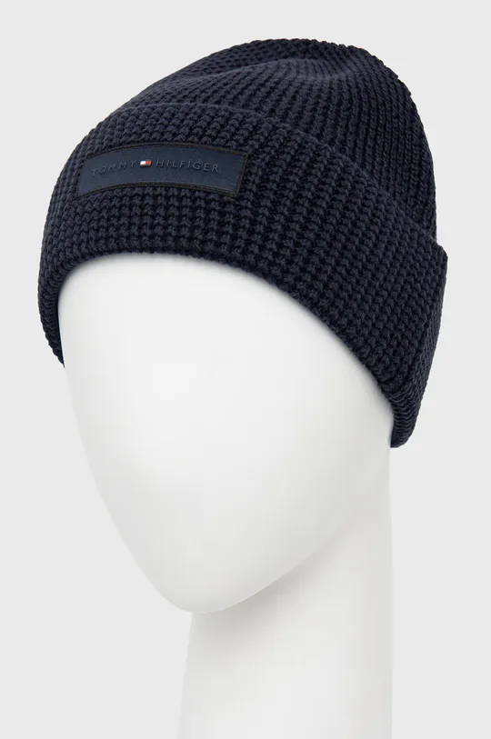 Βαμβακερό καπέλο Tommy Hilfiger σκούρο μπλε