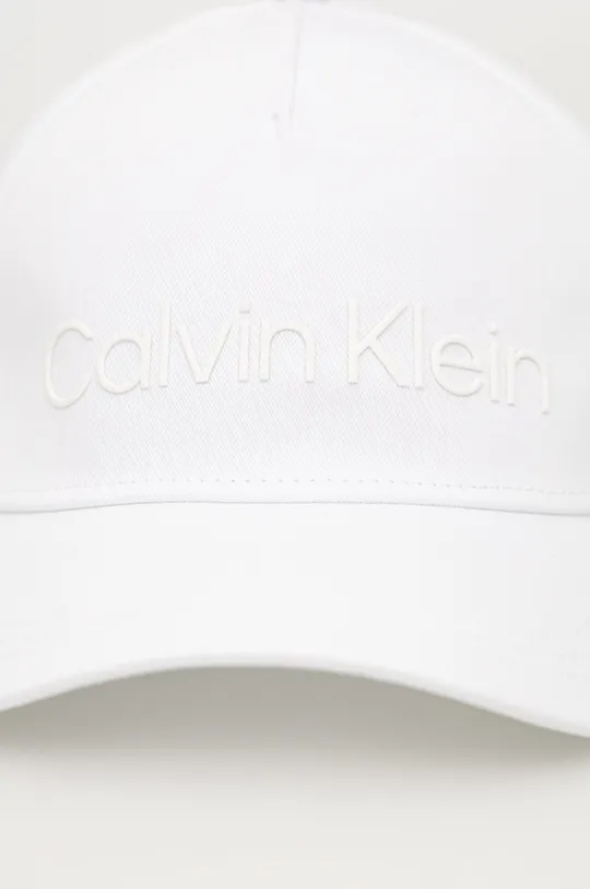 Pamučna kapa Calvin Klein bijela