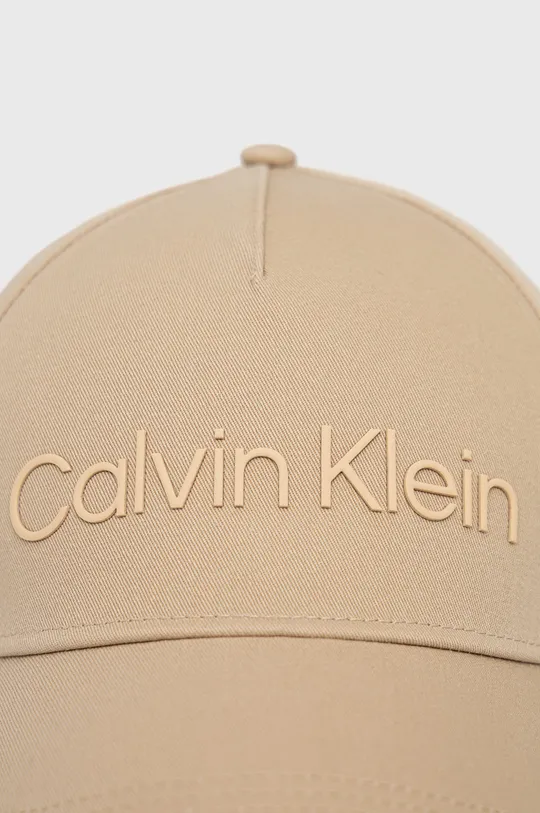 Βαμβακερό καπέλο Calvin Klein μπεζ