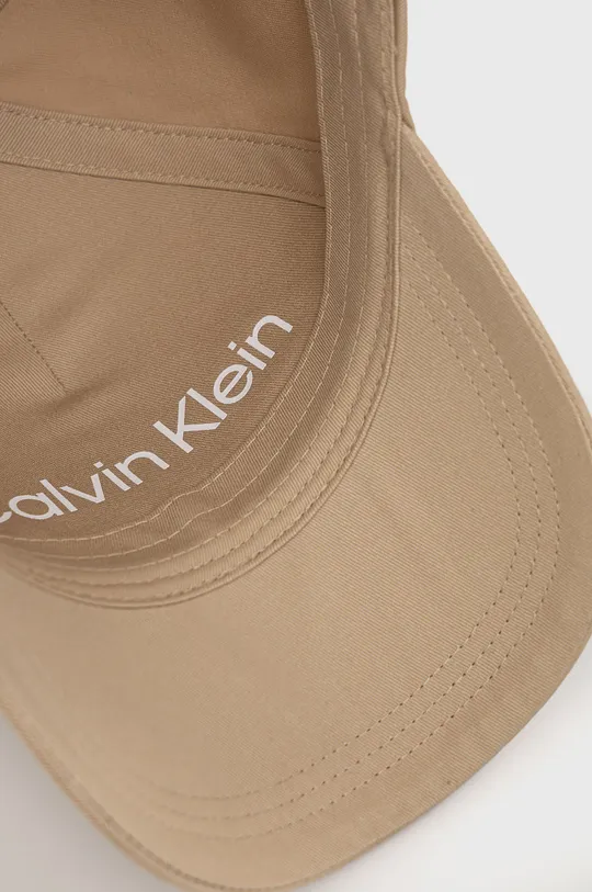 béžová Bavlnená čiapka Calvin Klein