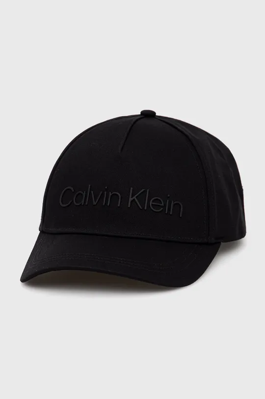 čierna Bavlnená čiapka Calvin Klein Pánsky