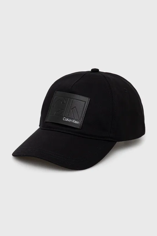 μαύρο Βαμβακερό καπέλο Calvin Klein Ανδρικά