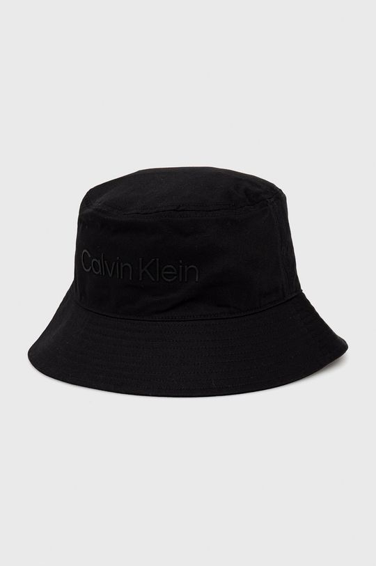 czarny Calvin Klein kapelusz bawełniany Męski
