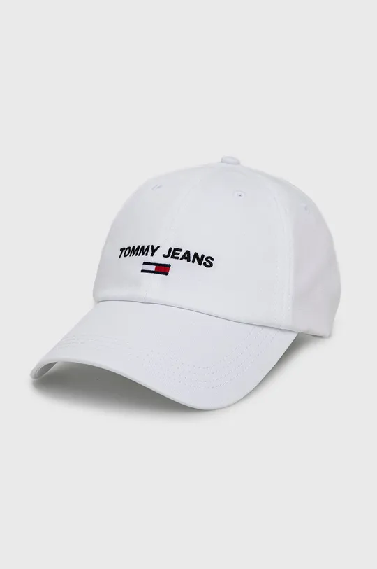 λευκό Βαμβακερό καπέλο Tommy Jeans Ανδρικά