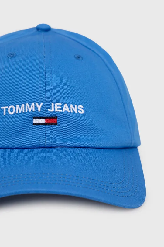 Bavlnená čiapka Tommy Jeans modrá