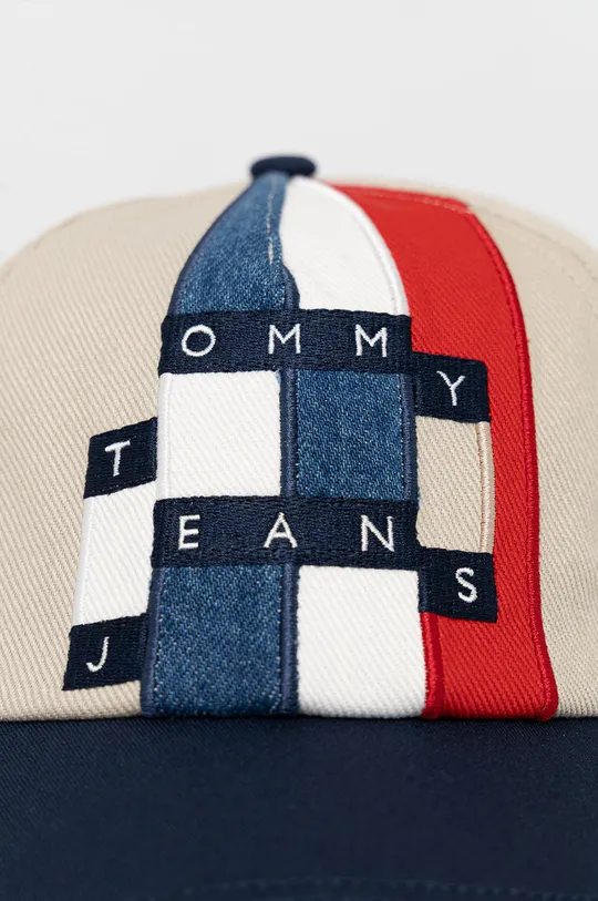 Bavlnená čiapka Tommy Jeans béžová