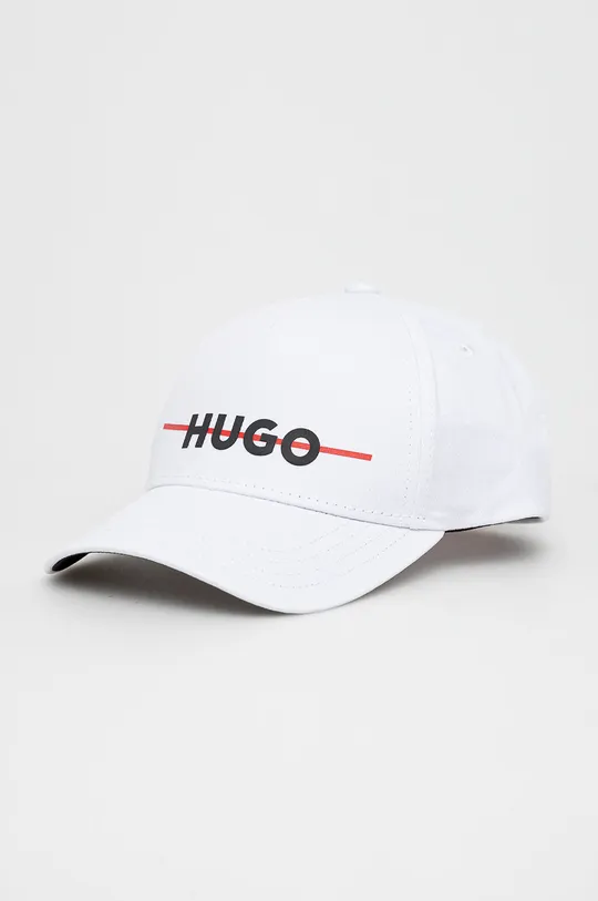 λευκό Βαμβακερό καπέλο HUGO Ανδρικά