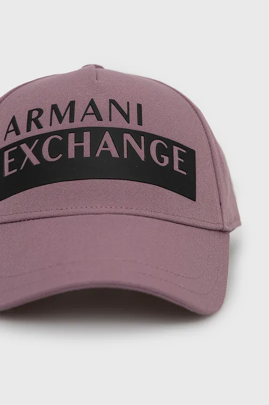 Armani Exchange czapka z daszkiem fioletowy