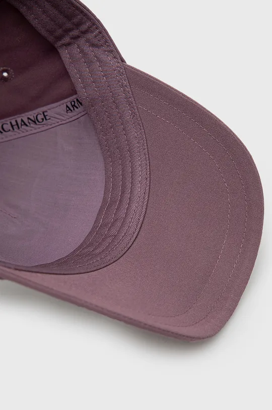 fioletowy Armani Exchange czapka z daszkiem