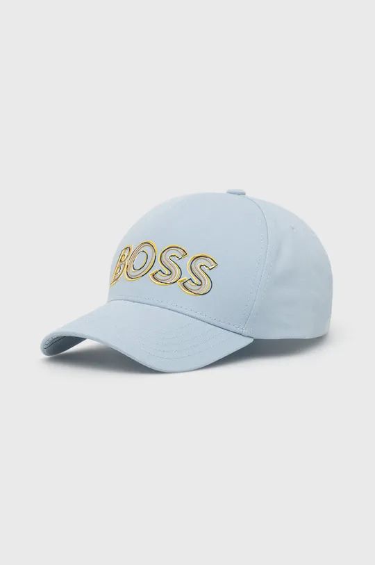μπλε Βαμβακερό καπέλο BOSS Boss Athleisure Ανδρικά