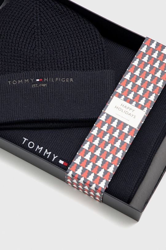 Βαμβακερός σκούφος και κασκόλ Tommy Hilfiger