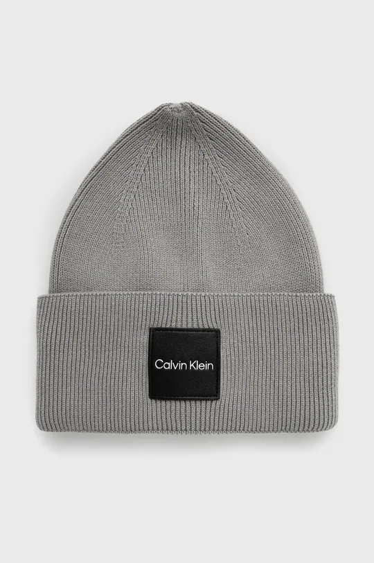 sivá Bavlnená čiapka Calvin Klein Pánsky
