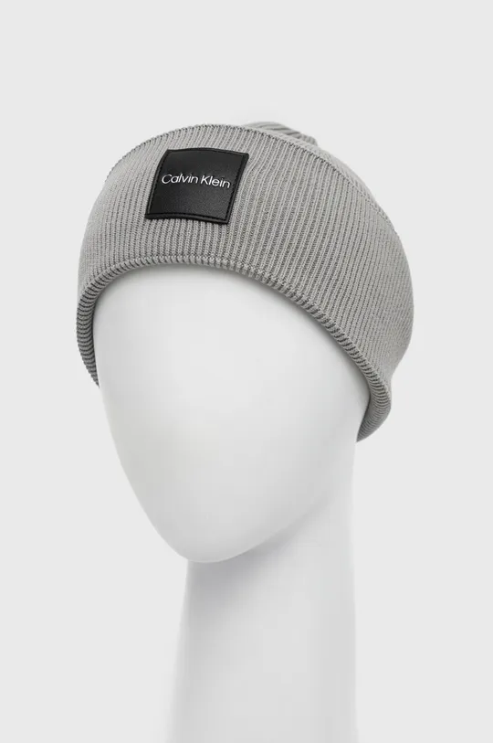 Calvin Klein czapka bawełniana szary
