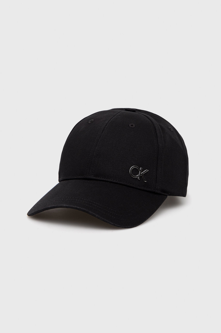 czarny Calvin Klein czapka bawełniana Męski