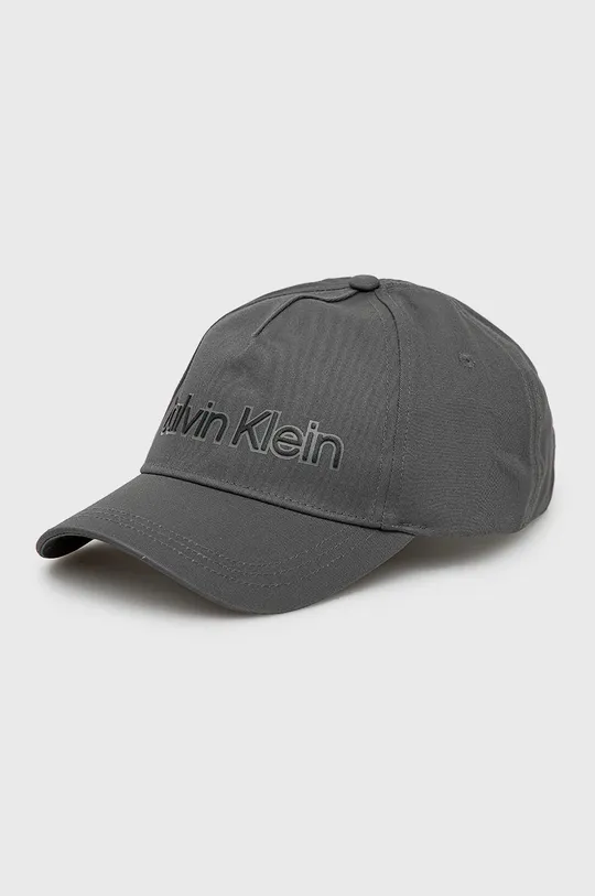 γκρί Βαμβακερό καπέλο Calvin Klein Ανδρικά