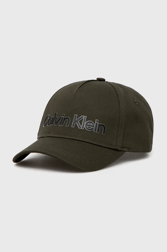 oliwkowy Calvin Klein czapka bawełniana Męski