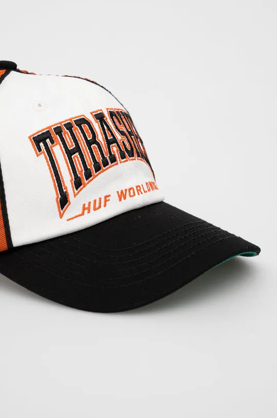 Бавовняна кепка HUF X Trasher білий