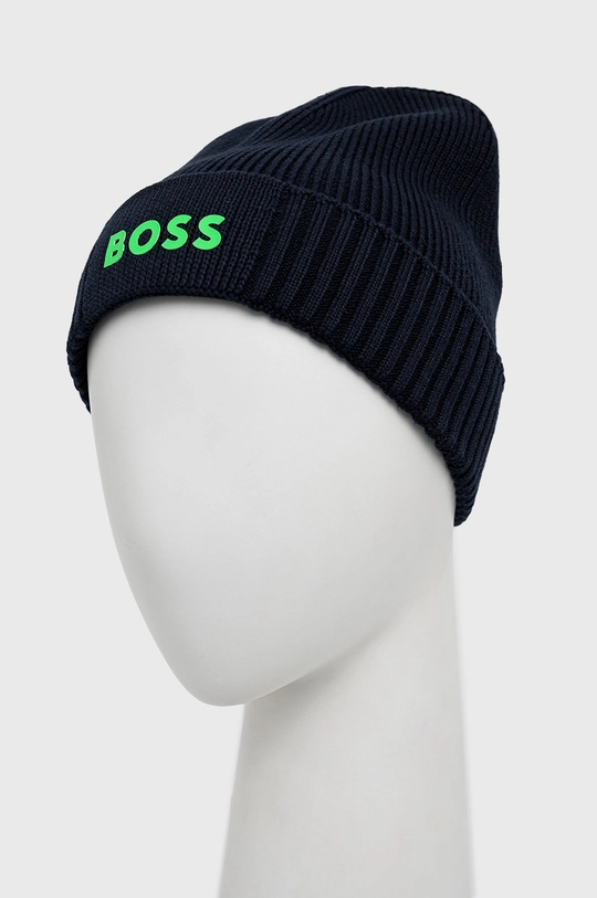 Čiapka s prímesou vlny BOSS Boss Athleisure tmavomodrá