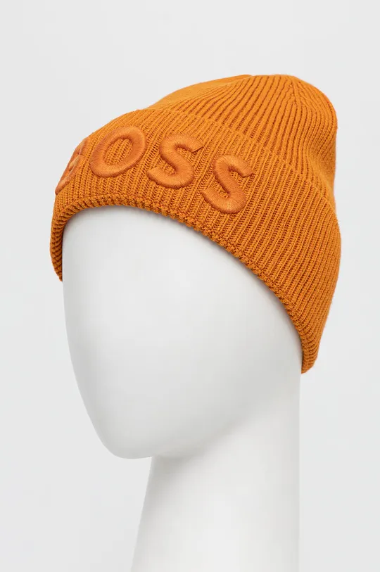 BOSS czapka z domieszką wełny BOSS ORANGE pomarańczowy