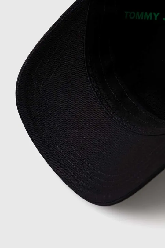 crna Pamučna kapa sa šiltom Tommy Jeans