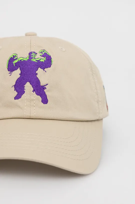 Bavlnená čiapka HUF X Marvel Hulk béžová