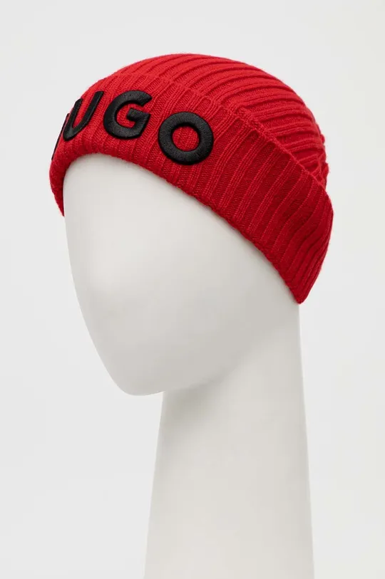 Vlněný klobouk HUGO červená