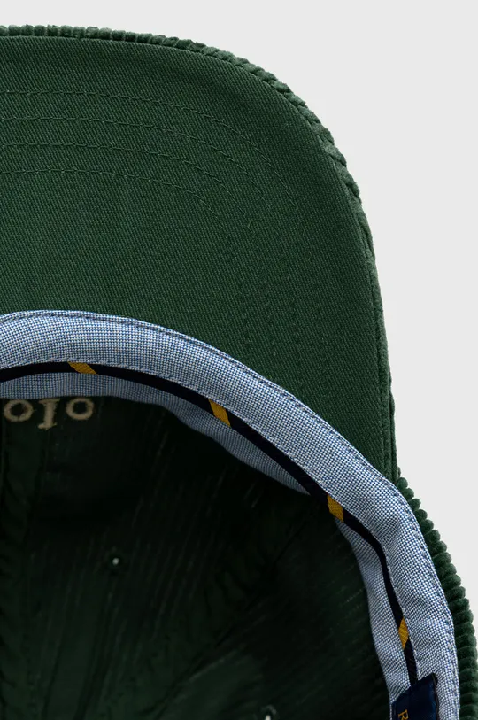 zelena Baseball kapa iz rebrastega žameta Polo Ralph Lauren
