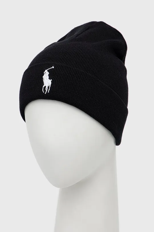 Бавовняна шапка Polo Ralph Lauren чорний