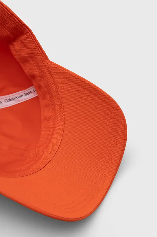 pomarańczowy Calvin Klein Jeans czapka z daszkiem bawełniana
