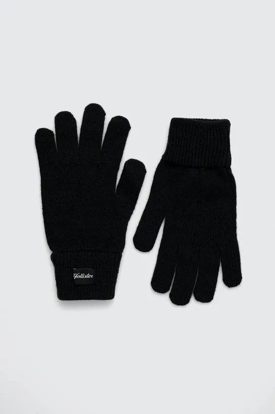 Σκούφος και γάντια Hollister Co. μαύρο