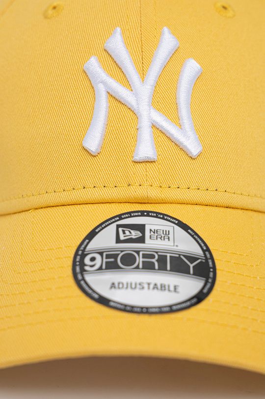 New Era czapka z daszkiem bawełniana żółty