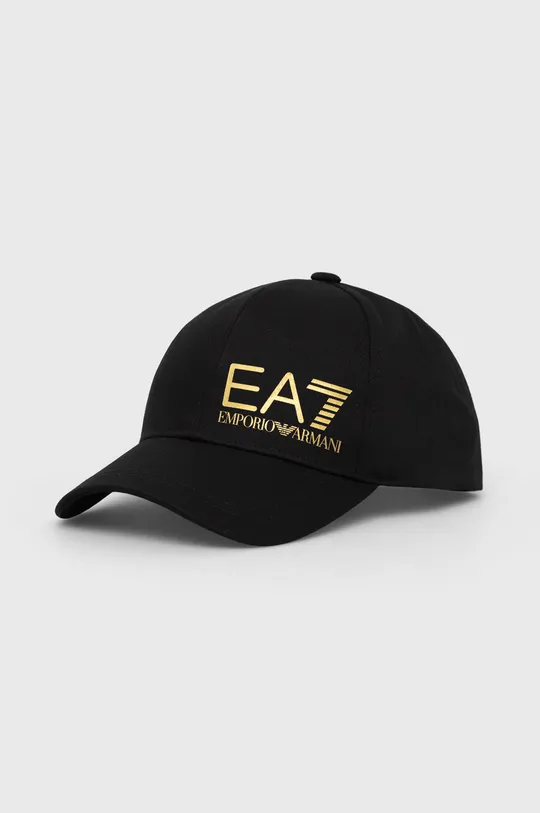 čierna Bavlnená šiltovka EA7 Emporio Armani Unisex