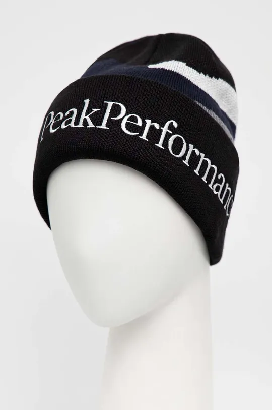 Vlnená čiapka Peak Performance čierna