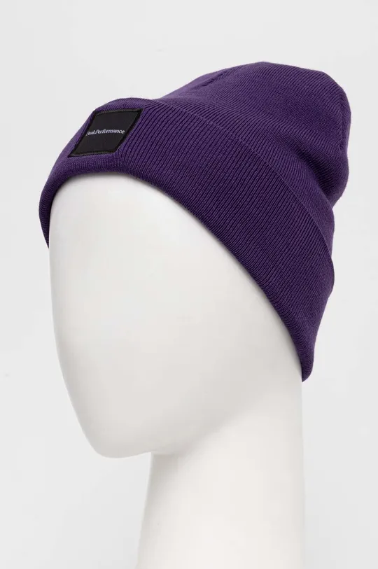 Шерстяная шапка Peak Performance Switch фиолетовой