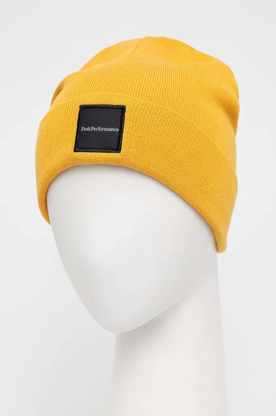 Peak Performance czapka wełniana Switch żółty