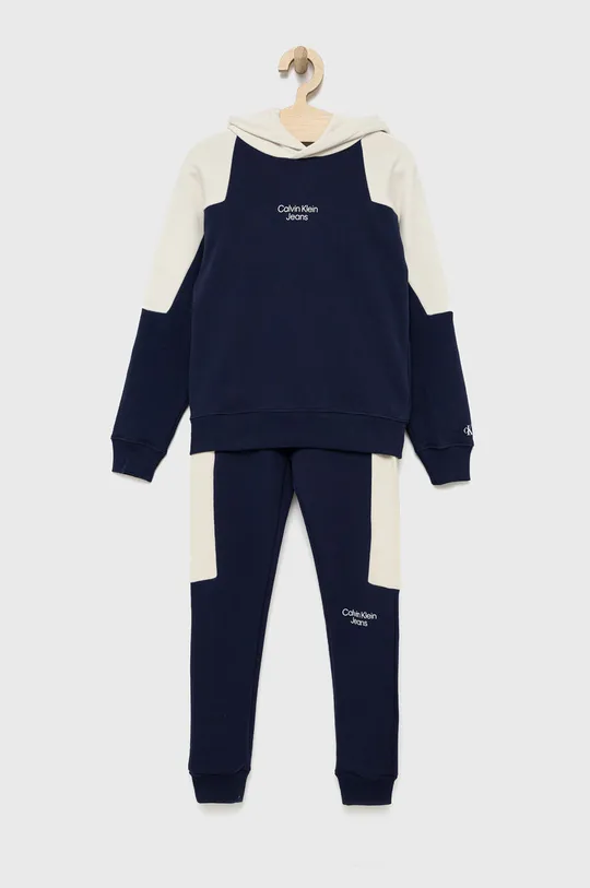 σκούρο μπλε Παιδική βαμβακερή αθλητική φόρμα Calvin Klein Jeans Για αγόρια