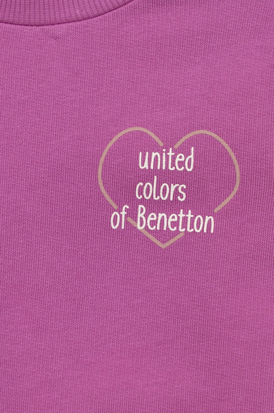 рожевий Дитячий бавовняний спортивний костюм United Colors of Benetton