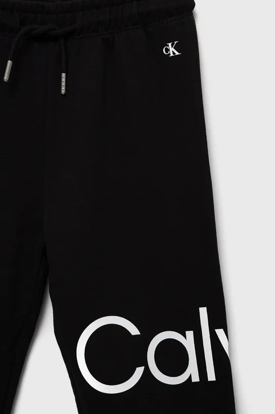 crna Dječja pamučna trenirka Calvin Klein Jeans