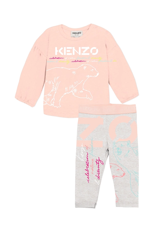 pomarańczowy Kenzo Kids komplet bawełniany dziecięcy Dziewczęcy