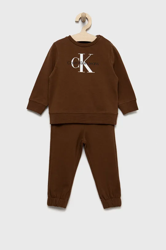 brązowy Calvin Klein Jeans dres dziecięcy IN0IN00017.9BYY Dziecięcy