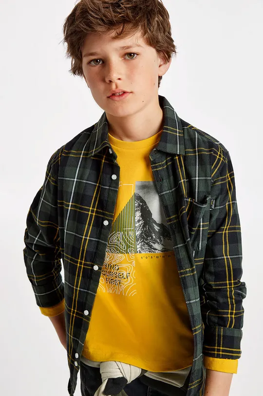 Παιδικό βαμβακερό πουκάμισο Mayoral πράσινο