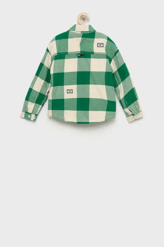 Παιδικό βαμβακερό πουκάμισο Tommy Hilfiger πράσινο