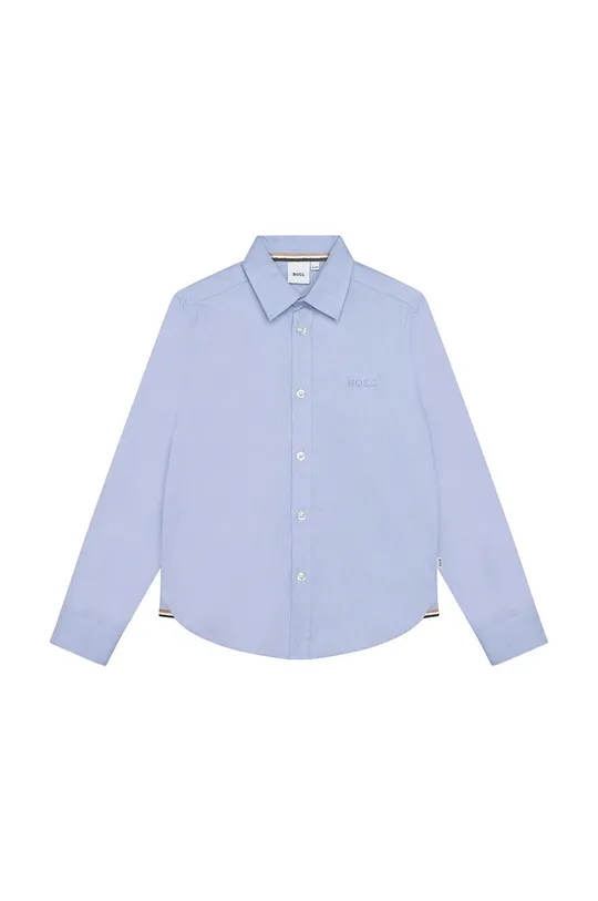 голубой Детская хлопковая рубашка BOSS Для мальчиков