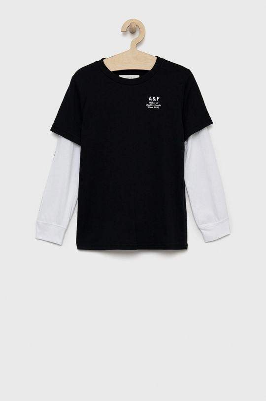 czarny Abercrombie & Fitch longsleeve dziecięcy Chłopięcy