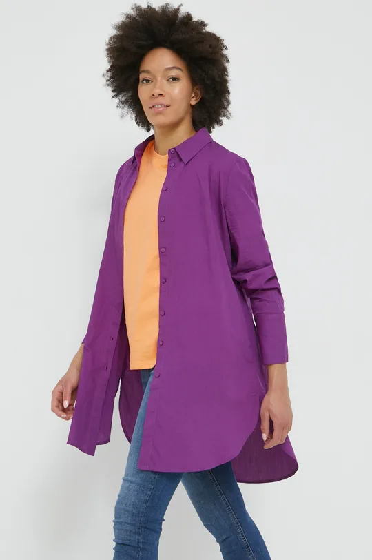 fialová Bavlnená košeľa Vila Dámsky