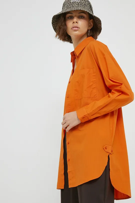 Βαμβακερό πουκάμισο Vero Moda πορτοκαλί