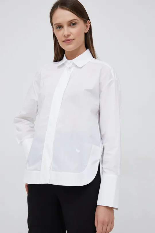 biały Emporio Armani koszula bawełniana