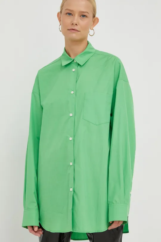 πράσινο Βαμβακερό πουκάμισο Samsoe Samsoe Γυναικεία