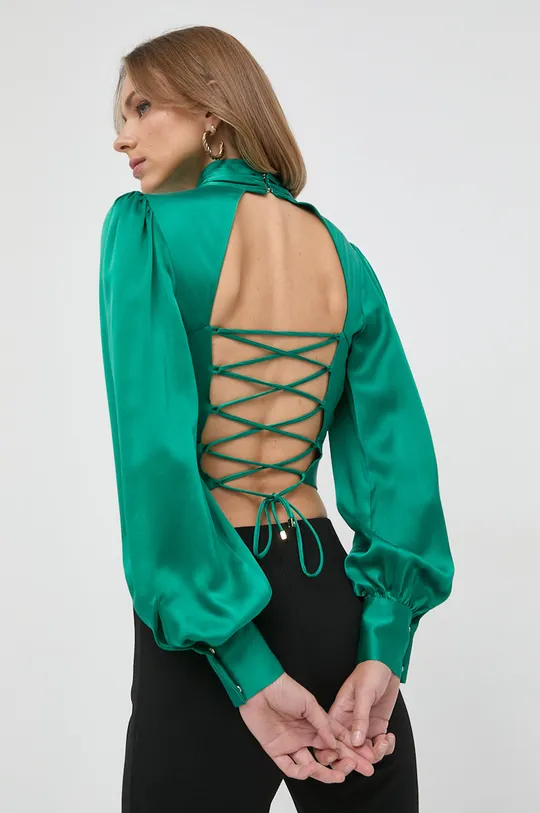 zielony Elisabetta Franchi bluzka jedwabna