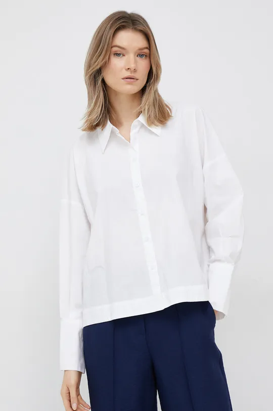 λευκό Βαμβακερό πουκάμισο Sisley Γυναικεία